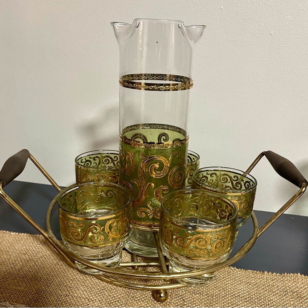 MCM culvar Toledo bar set with 22k gold trim - Picture 8 of 9